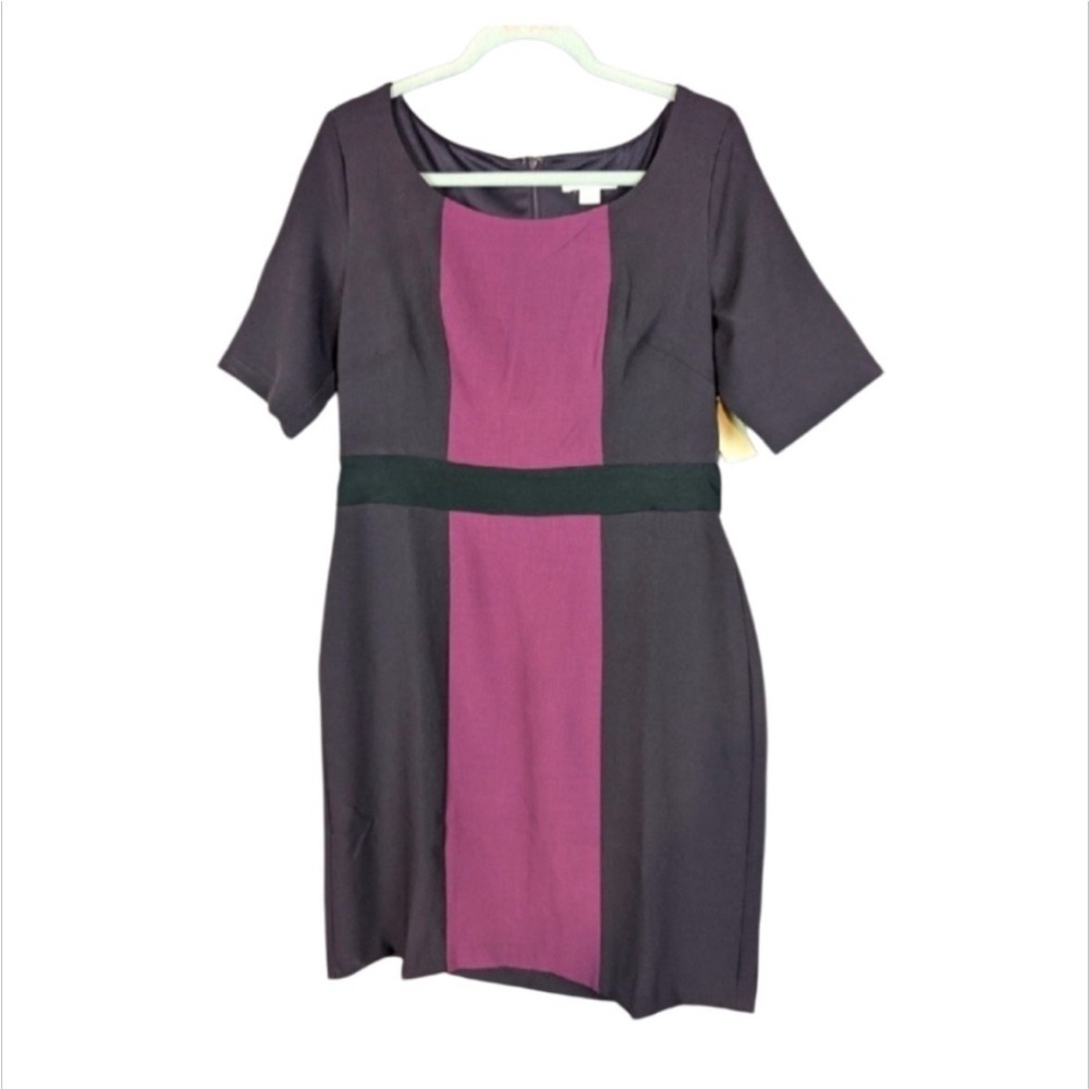 Coldwater Creek Purple and Black Midi Dress